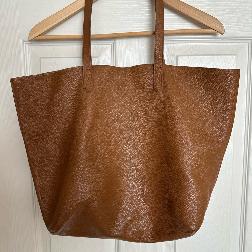 Cuyana Brown Leather Tote Bag